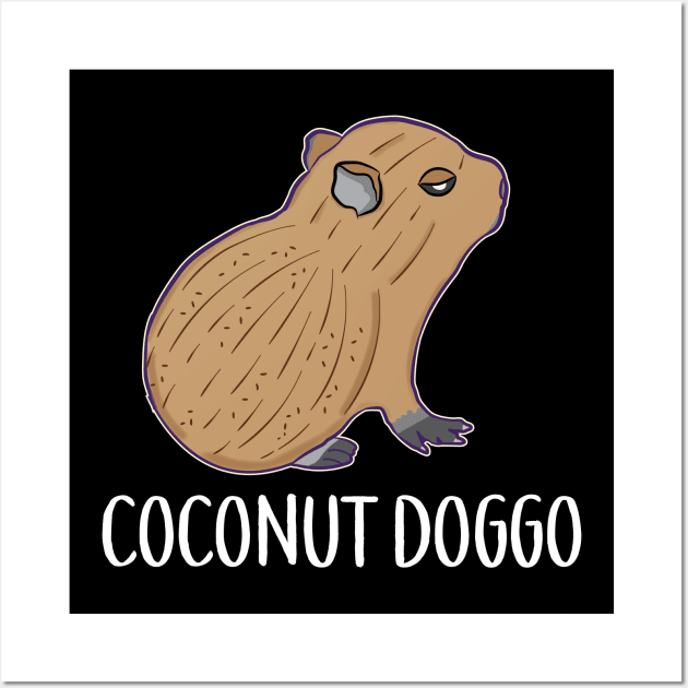 Coconut Doggo Capybara Cute Meme Kawaii Baby Capybara Wall Art by alltheprints